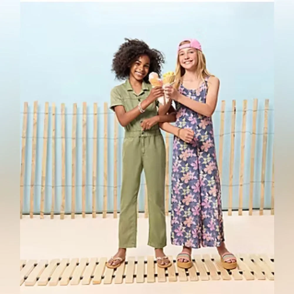Roxy Oil Green Jumpsuit; Size Girls  X-LARGE/16. NWT! Roxy Big Girls